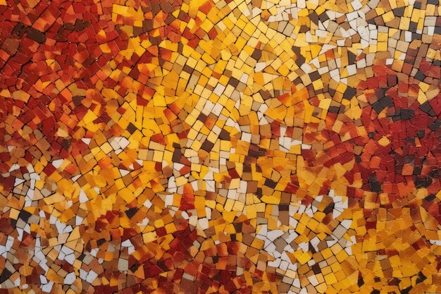 Un mosaico aéreo abstracto de un prado de otoño multicolor capturado por un avión no tripulado