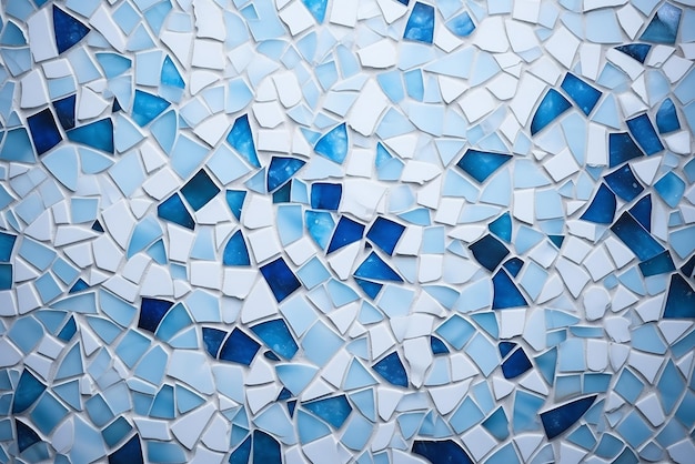 Mosaico azul y blanco