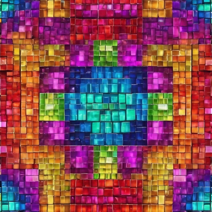 Foto mosaico de colores