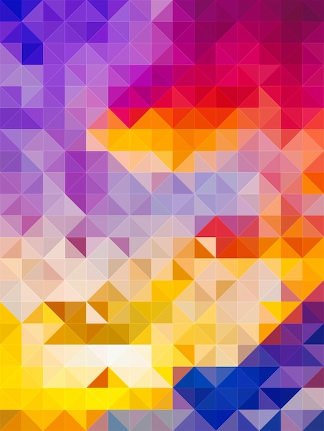 un mosaico colorido con un triángulo en el centro