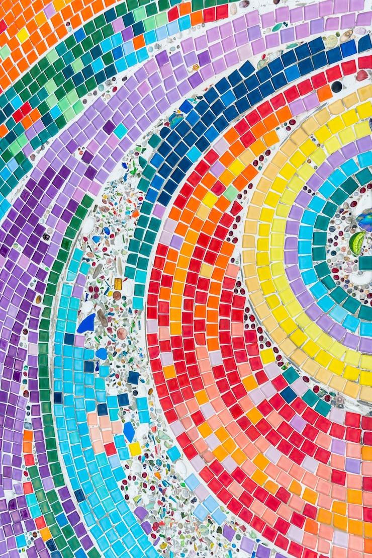 Foto mosaico colorido