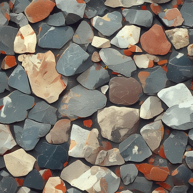 Mosaico da natureza Close-up de uma superfície do solo com texturas mistas Para Social Media Post Size