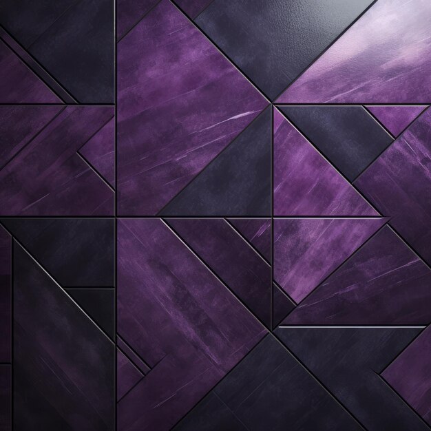 Foto mosaico de azulejos roxos em hiperespaço noir estilo grito grão e simetria