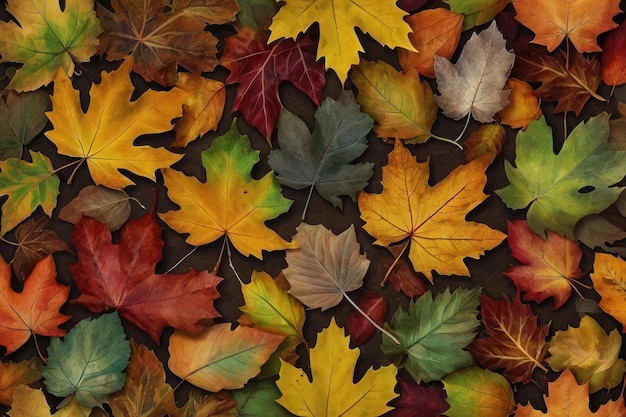 El mosaico de las hojas de otoño