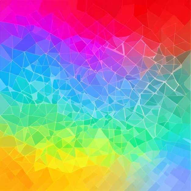 Mosaico de orgullo LGBTQ de triángulos con un fondo de color arco iris