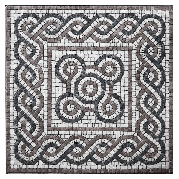 Mosaico de piedra para suelo ornamental.