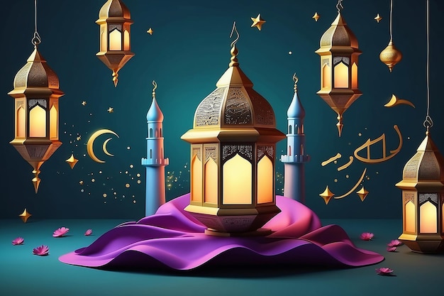 El mosaico realista del Eid Mubarak en el mes de Ramadán