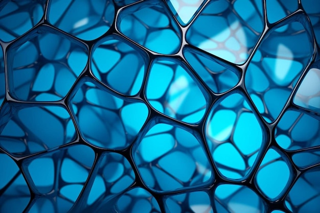 un mosaico de vidrio azul con un fondo azul.
