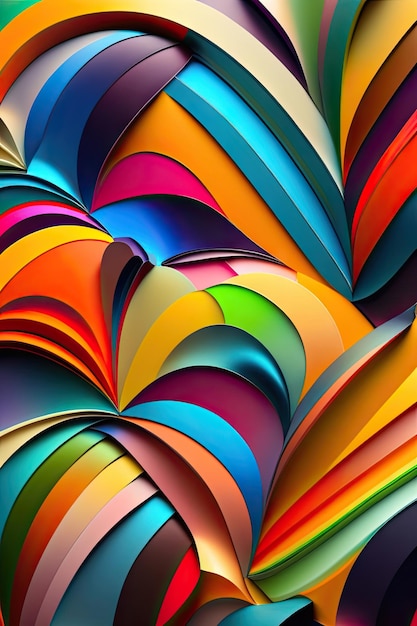 Mosaico vívido de arco-íris colorido de fundo de arte em papel Design abstrato de vidro brilhante