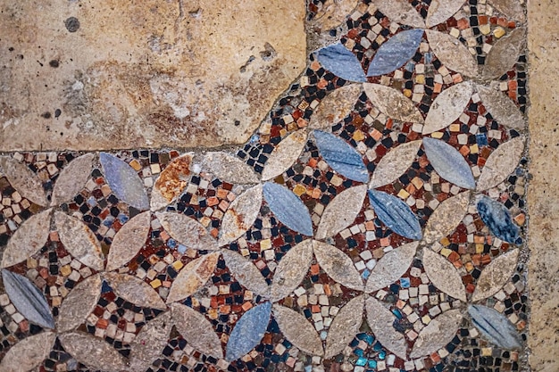 Mosaicos bizantinos en el suelo de la iglesia de san nicolás demre turquía