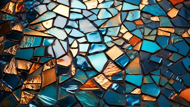 Foto los mosaicos brillantes reflejan la luz.