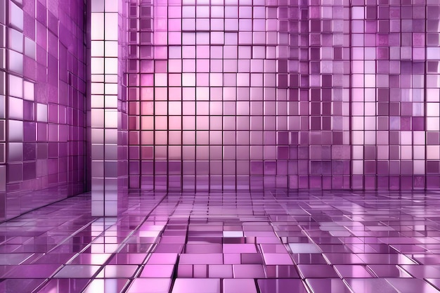 Mosaik kubischer geometrischer Hintergrund Wanddekoration in Flieder, sehr hellem Grau, hellem Silber, Pastellrosa, gedämpften Lila-Rosa-Tönen