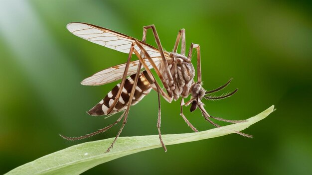 una mosca que está en una planta