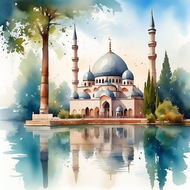 Foto moschee am see