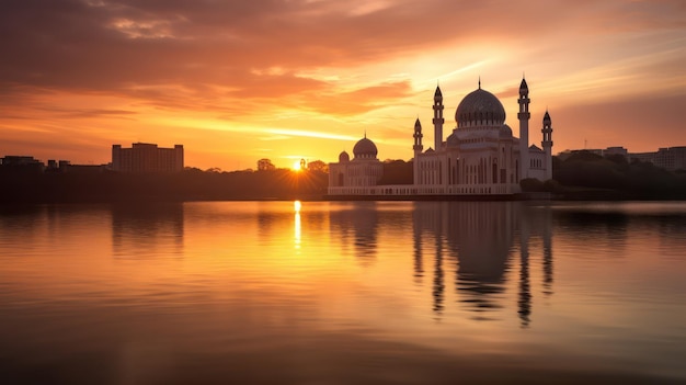 Moschee beim Sonnenuntergang