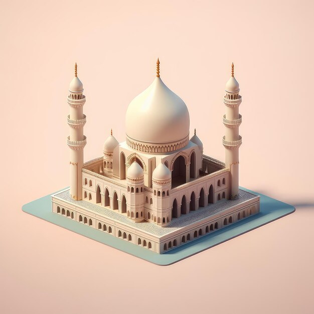 Moschee d Cartoon-Illustration generative KI
