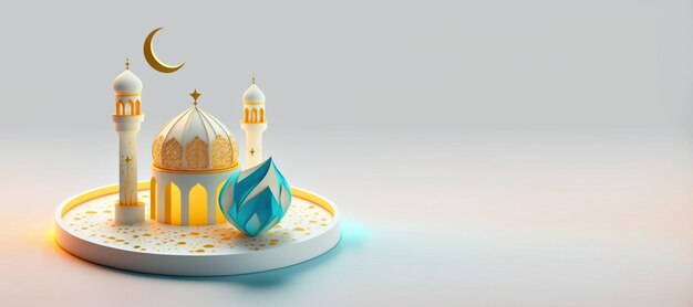 Moschee-Illustration für Eid Ramadan islmic Celebration Banner mit leerem Raum