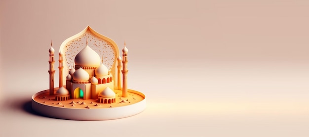 Moschee Illustration für Ramadan islmic Celebration Banner mit Kopierraum