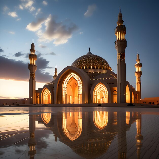 Foto moschee in der sahara-wüste