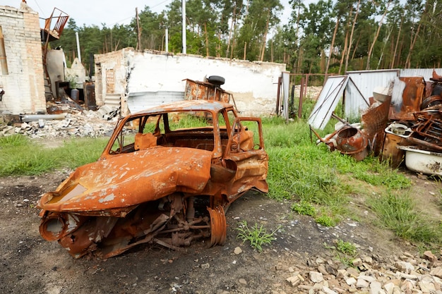 Moshchun Ucrânia 25 de agosto de 2022 Por mais de um mês, houve batalhas entre as forças de ocupação ucranianas e russas nas proximidades da vila de Moshun, na região de Kiev