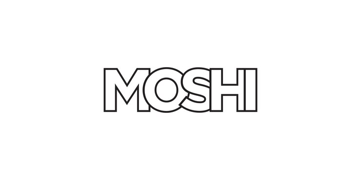 Foto moshi en el emblema de tanzania el diseño presenta una ilustración vectorial de estilo geométrico con tipografía en negrita en una fuente moderna las letras del eslogan gráfico
