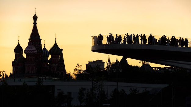 Moskau bei Sonnenuntergang Russland