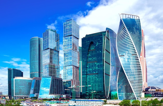 Moskau City, Russland modernes Stadtzentrum von Wolkenkratzern