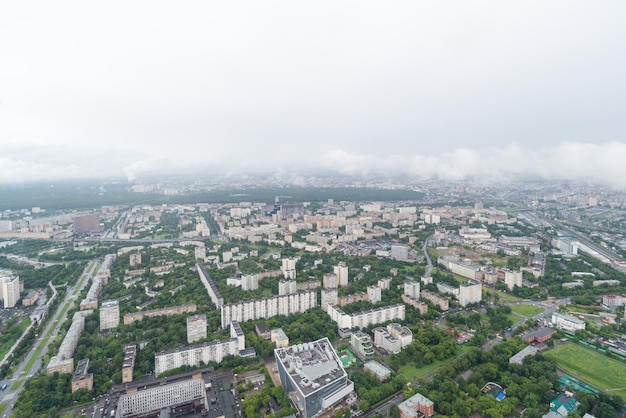 Moskau, Russland. Blick von einer Höhe auf die Stadt Moskau.