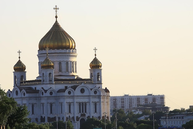 Moskauer Domkirche / Orthodoxie-Architektur, Domkuppeln in Moskau, Russland-Orthodoxie-Christentum, Glaubenskonzept