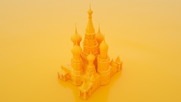 Moskauer Symbol - Basilius-Kathedrale, Russland. 3D-Rendering.