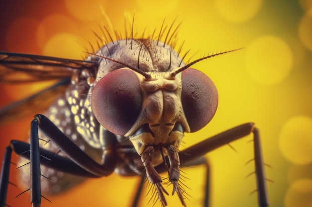 Moskito-Bug-Makroansicht Generieren Sie Ai