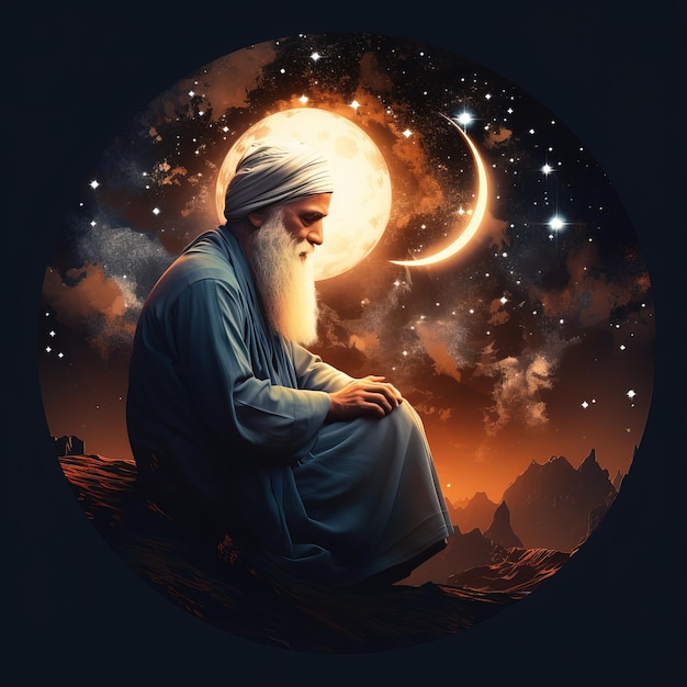 Moslemischer alter Mann betet