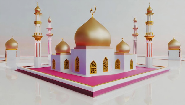 Foto mosque de arte 3d moderna e colorida