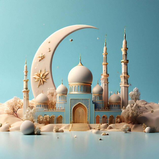 Foto mosque fundo islâmico ramadan mubarak ramadan ramadan kareem papel de parede ai imagem geradora