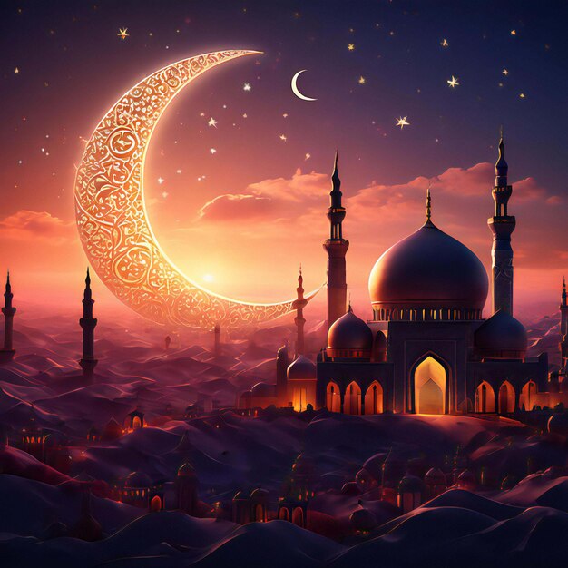 Mosque fundo islâmico Ramadan Mubarak Ramadan Ramadan Kareem papel de parede AI Imagem geradora
