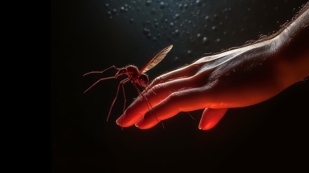 El mosquito bebe sangre humana