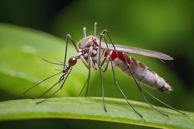 El mosquito de cerca en la naturaleza