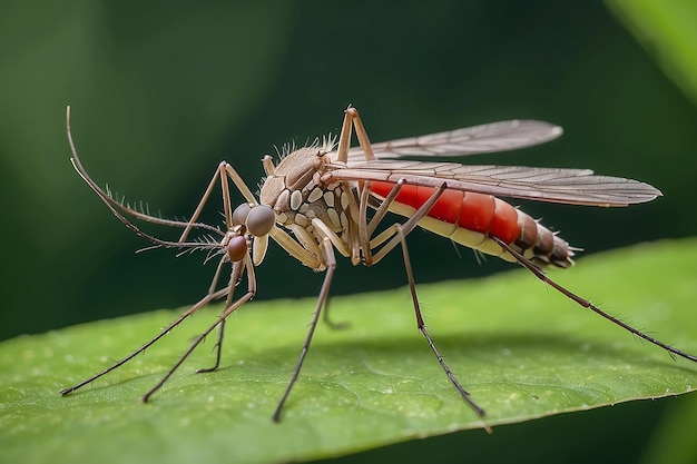 El mosquito de cerca en la naturaleza