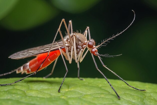 El mosquito de cerca en la naturaleza