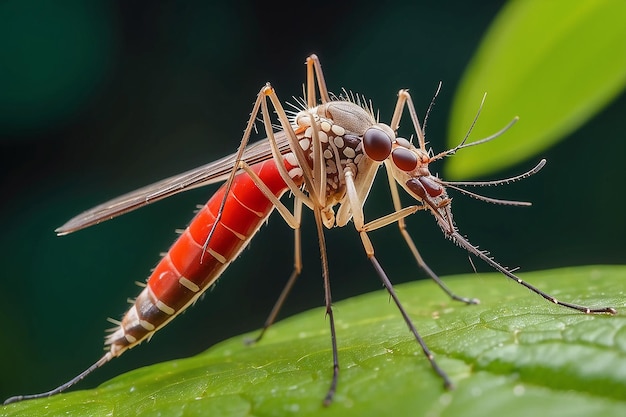 El mosquito de cerca en la naturaleza