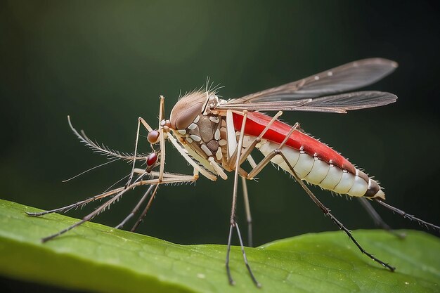 El mosquito de cerca en la naturaleza