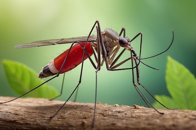 El mosquito de cerca en la naturaleza