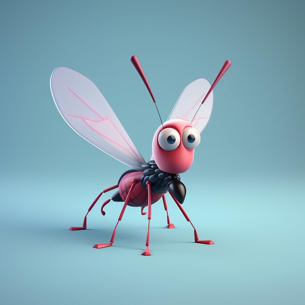 Foto mosquito de desenho animado 3d