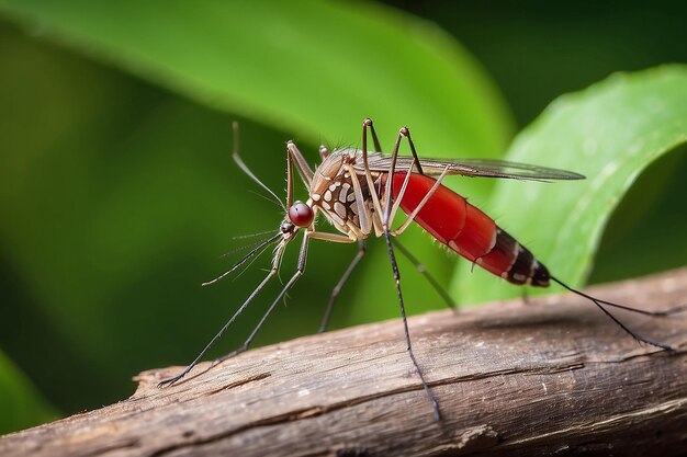 Mosquito de perto na natureza