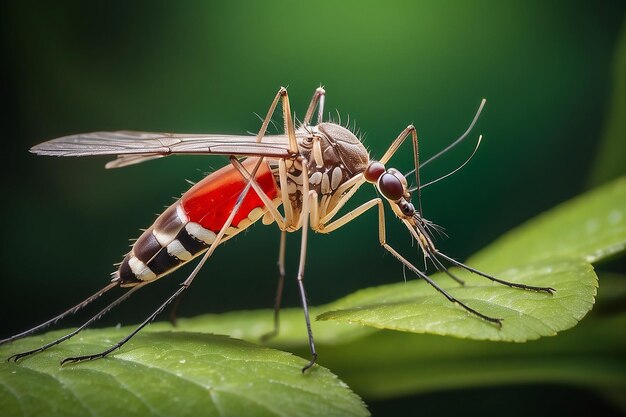 Mosquito de perto na natureza