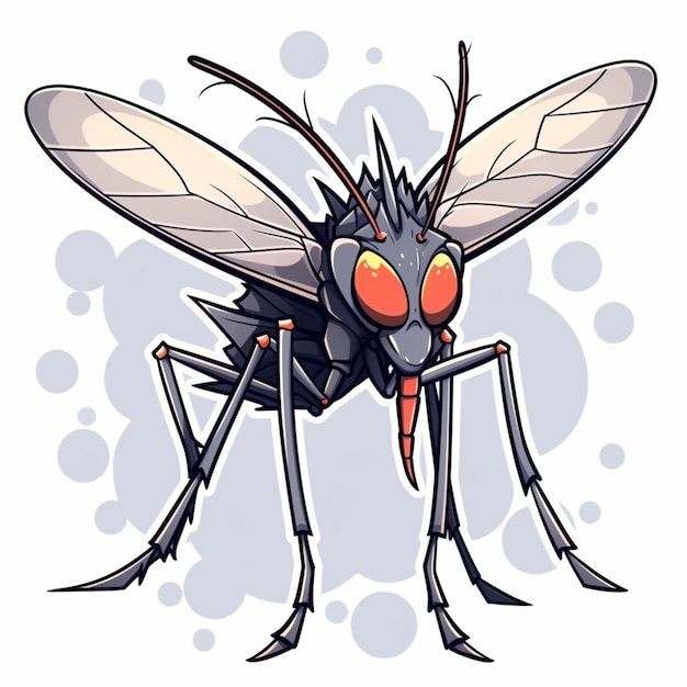 Foto mosquito de dibujos animados con ojos grandes y patas largas generativo ai