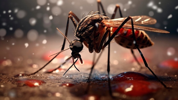 Foto mosquito macro primer plano de la ia generativa de la naturaleza