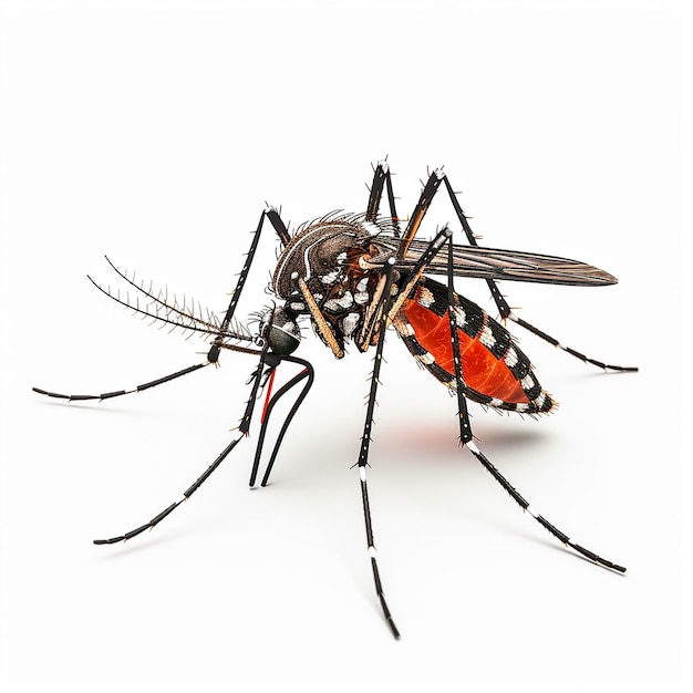 un mosquito se muestra en un fondo blanco