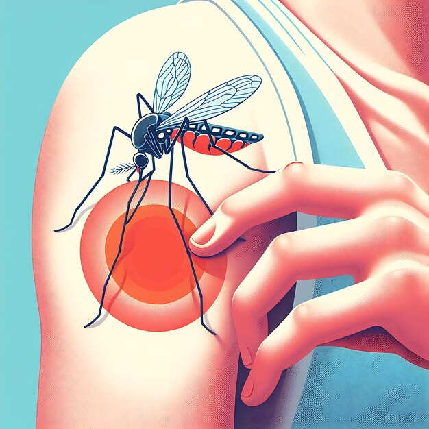 Foto mosquito vector de la malaria un dibujo de una mujer con