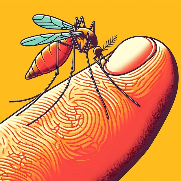 Foto mosquito vetor da malária um desenho de